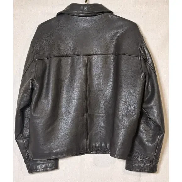 Vintage 90’s J Crew Oarsman Leather Bomber Aviator Jacket Distressed Sz L - Picture 2 of 10